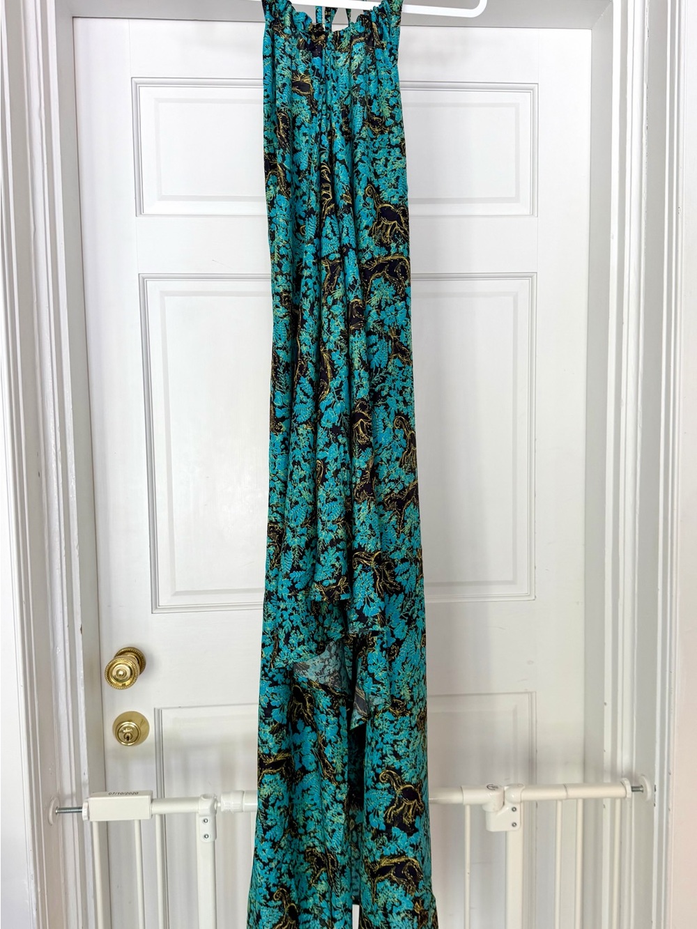 Coniglio Palm Beach Turquoise Floral Print Maxi Seaspray Dress